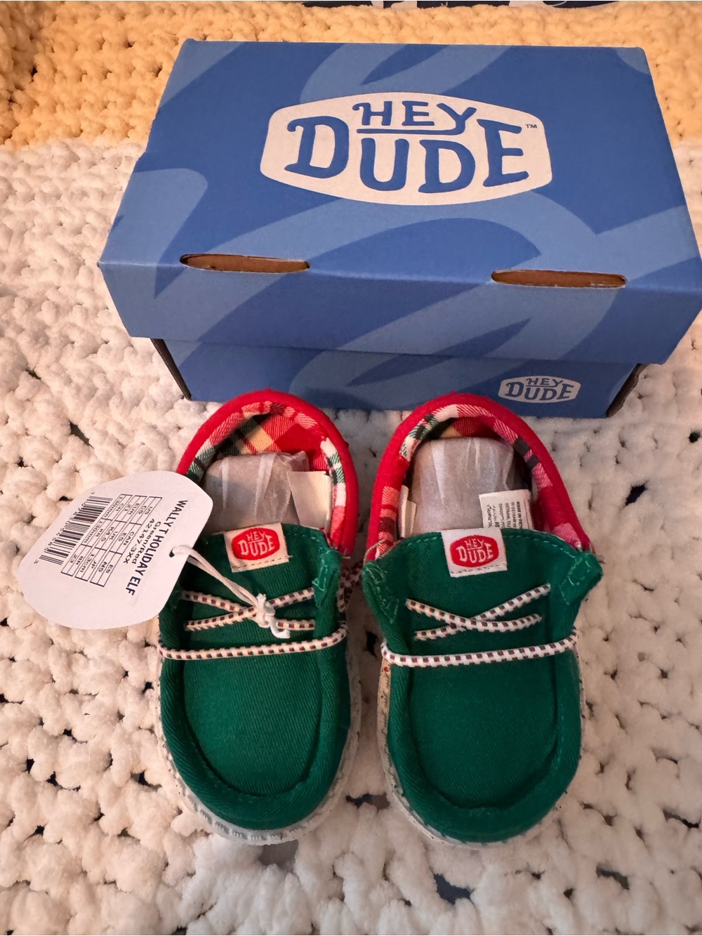 New Hey Dude Kids' Wally Holiday Elf Shoes-sz 5C